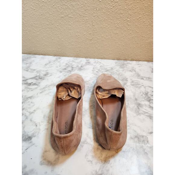 Vince Women's Milo Light Brown Beige Suede Ballet Flat Shoes Size 8.5 - Picture 3 of 7